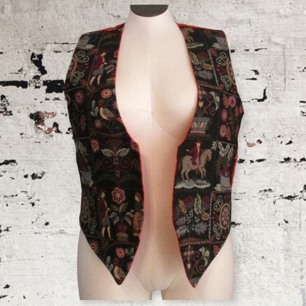 Vintage Colonel Tapestry Reversible Vest
